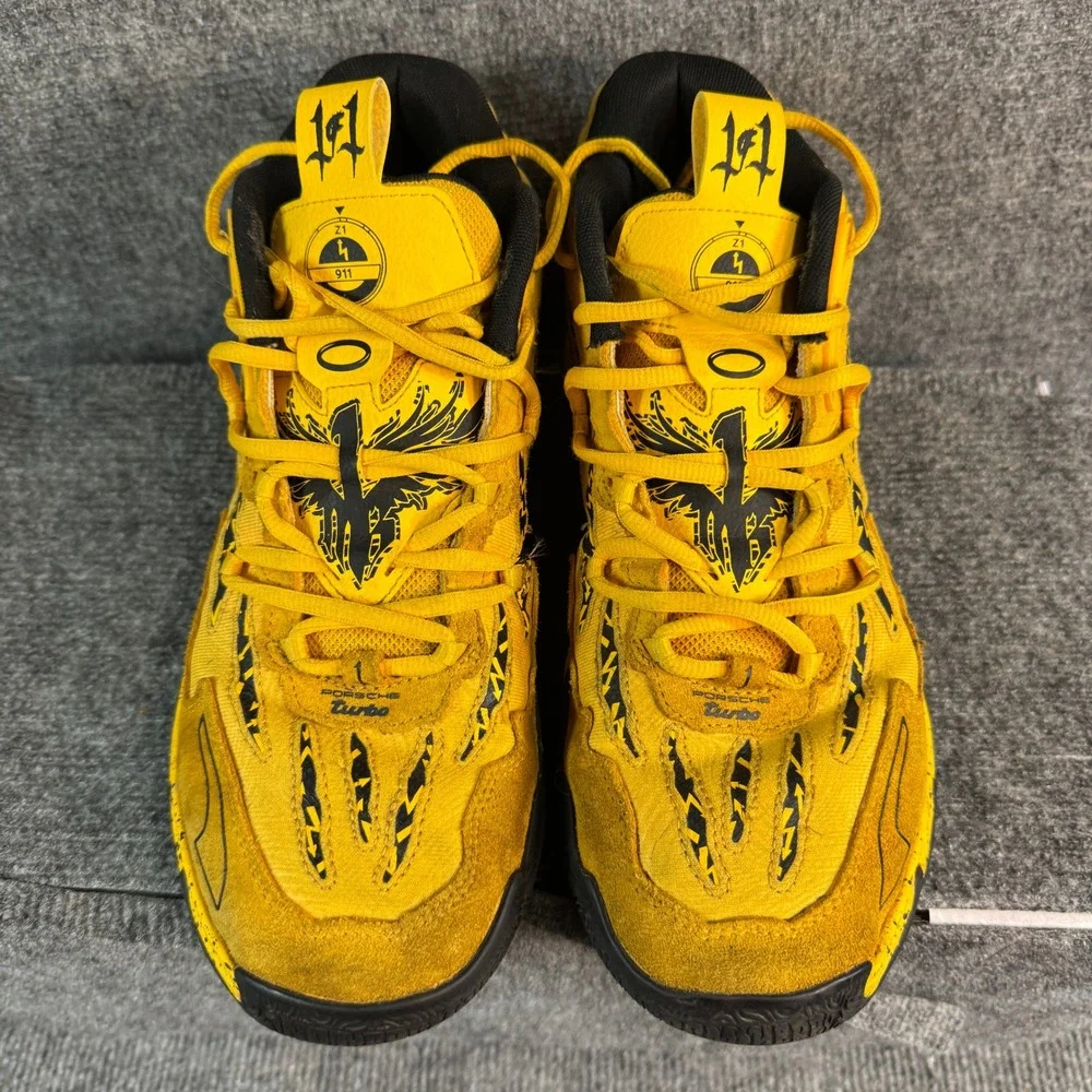 Puma MB.03 LaMelo Ball x Porsche Yellow Black Basketball Shoes 30986 Mens 10